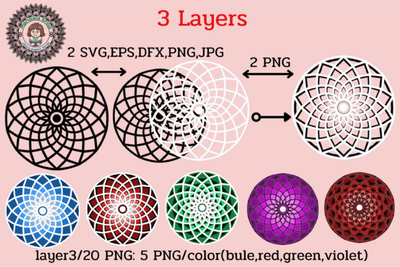 3D SVG Beauty Lotus Shapes