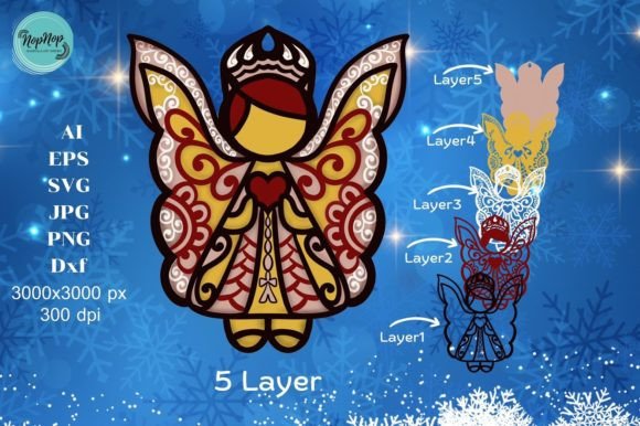 3D SVG Christmas Angle V.2 Ornament