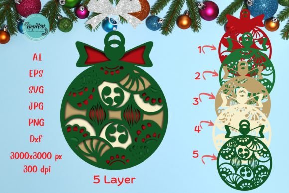3D SVG Christmas Ornaments 005