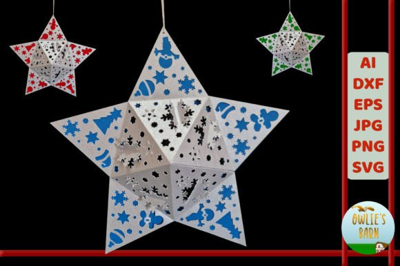 3D SVG Christmas Star Design