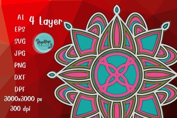 Beautiful Mandala 3D SVG 003