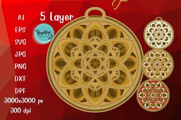 Beautiful Mandala 3D SVG 004