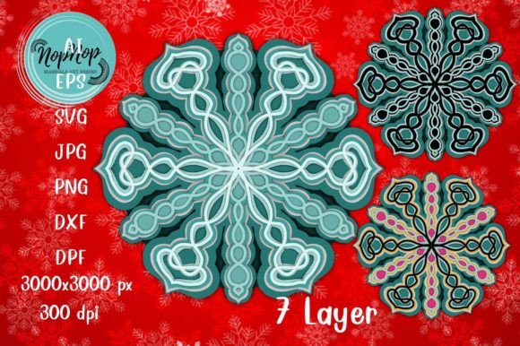 Beautiful Mandala 3D SVG 005