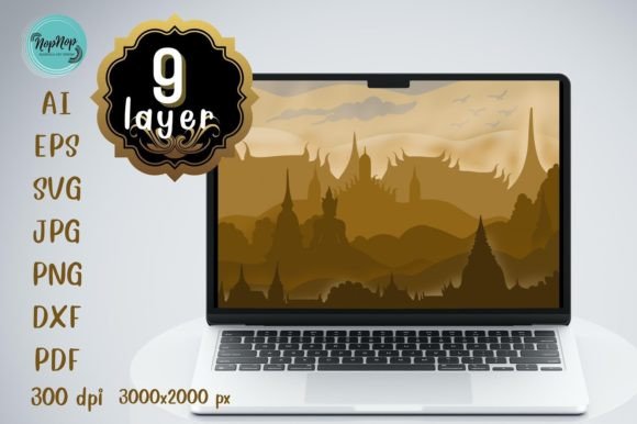 Beautiful Thai Style 3D SVG for Shadow Boxes