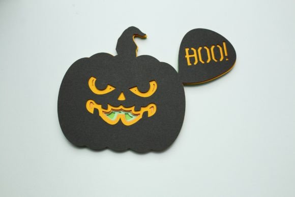 Boo Pumpkin Layered Design 3D SVG Halloween