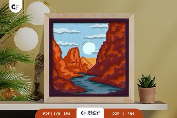 Canyon with Creek 3D SVG for Countries And Travel