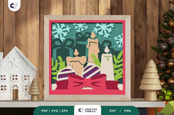 Christmas Candle 3D SVG Design