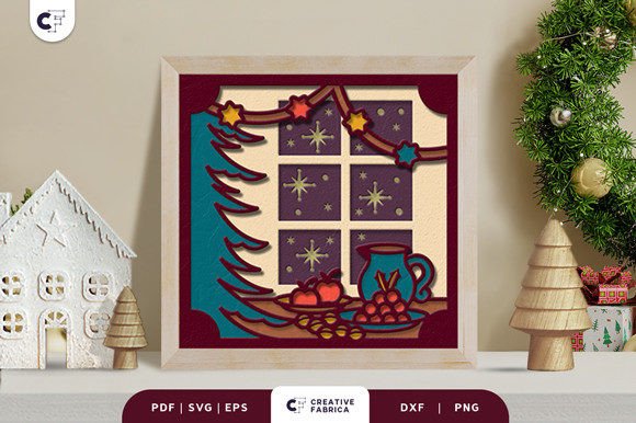 Christmas Dish by the Window 3D SVG