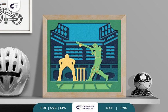 Cricket Game 3D SVG for Lifestyle And Hobbies