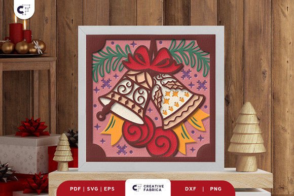 Decorative Christmas Bell 3D SVG