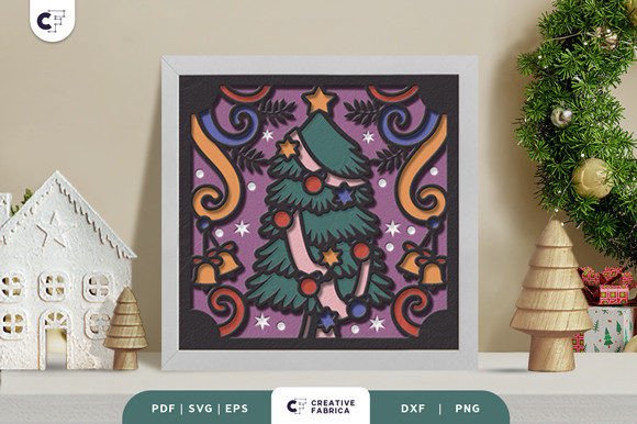 Decorative Christmas Tree 3D SVG