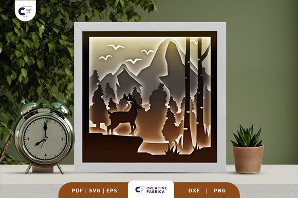 Deer Walking in the Forest 3D SVG