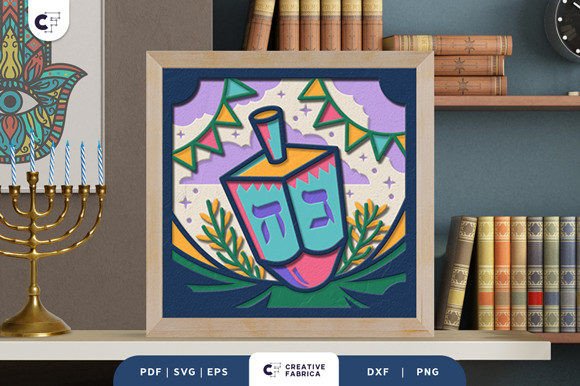 Dreidel 3D SVG for Jewish Celebrations