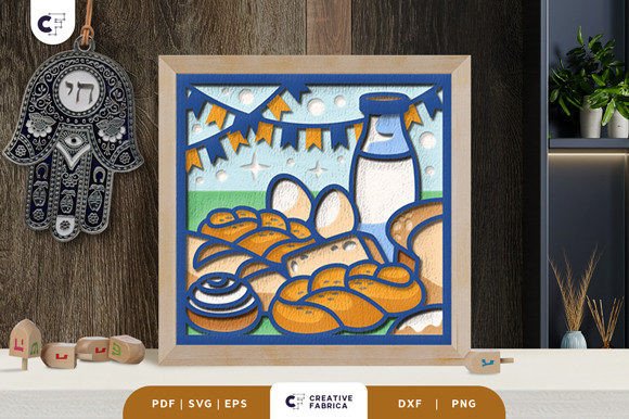 Fresh Baked Challah 3D SVG for Jewish Celebrations