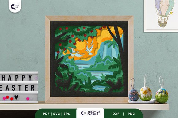 Garden of Eden 3D SVG for Easter Projects