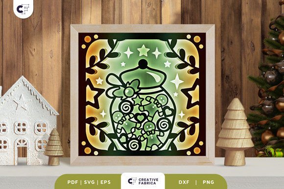 Jar of Gingerbread 3D SVG for Christmas Content