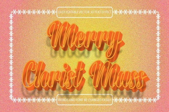 Merry Christ Mass 3d Svg Text Effect Graphics