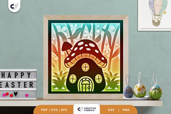 Mushroom House 3D SVG for Home Décor