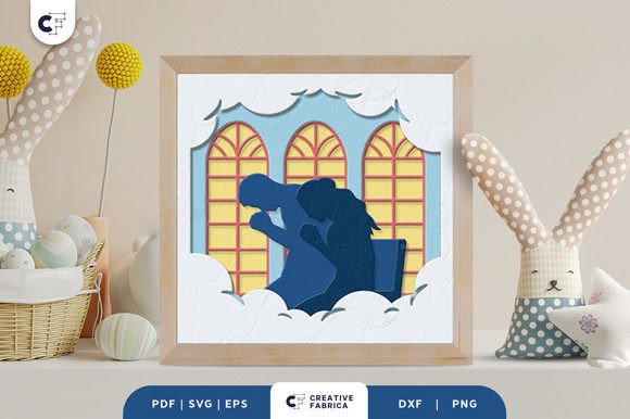 People Praying 3D SVG Easter Design