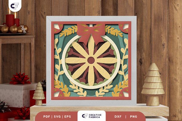 Retro Christmas Bauble 3D SVG