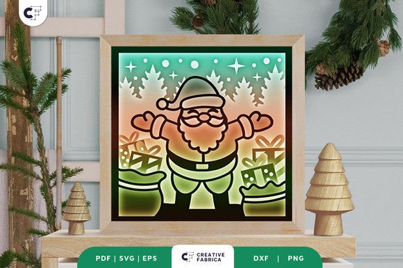 Santa Claus 3D SVG for Christmas Crafting