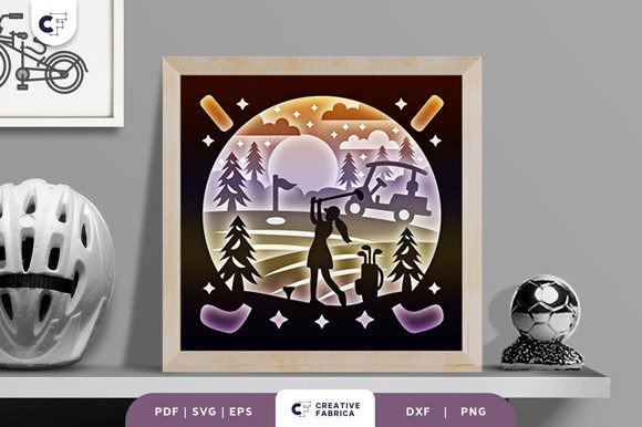 Woman Playing Golf 3D SVG for Lifestyle And Hobbies